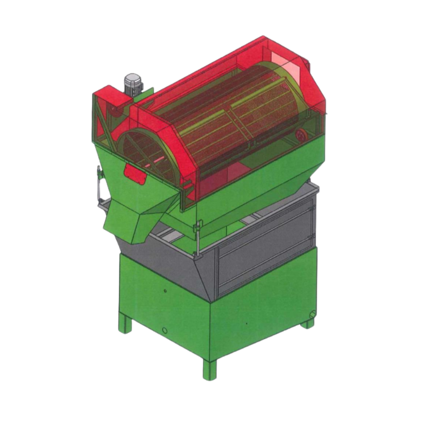 Crible d’écoulement eau — Installations Machines pour le nettoyage, séchage et stockage de fruits en coquille